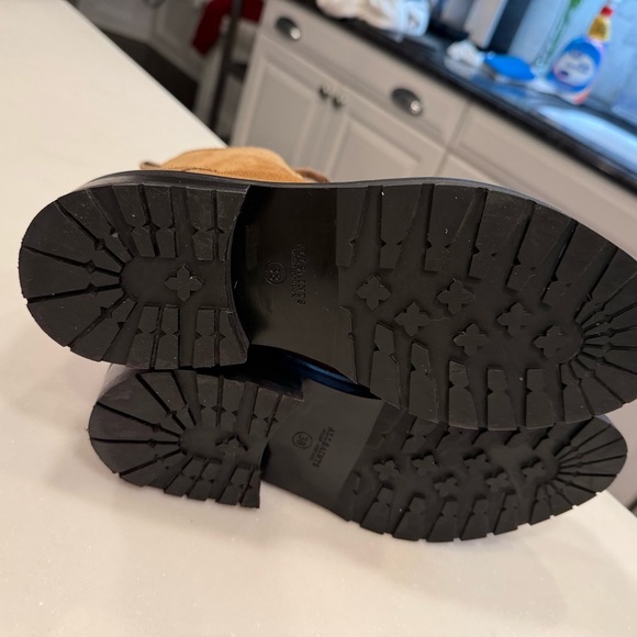 All Saints Women Donita Tan Suede Lace-up Zip Ankle Combat boots US 7.5 EUR 38 - Picture 7 of 9